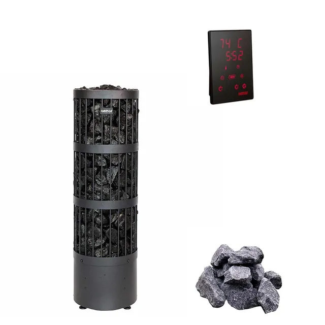 harvia-legend-10-8-kw-elektroofen-set-mit-steinen-xenio image 1
