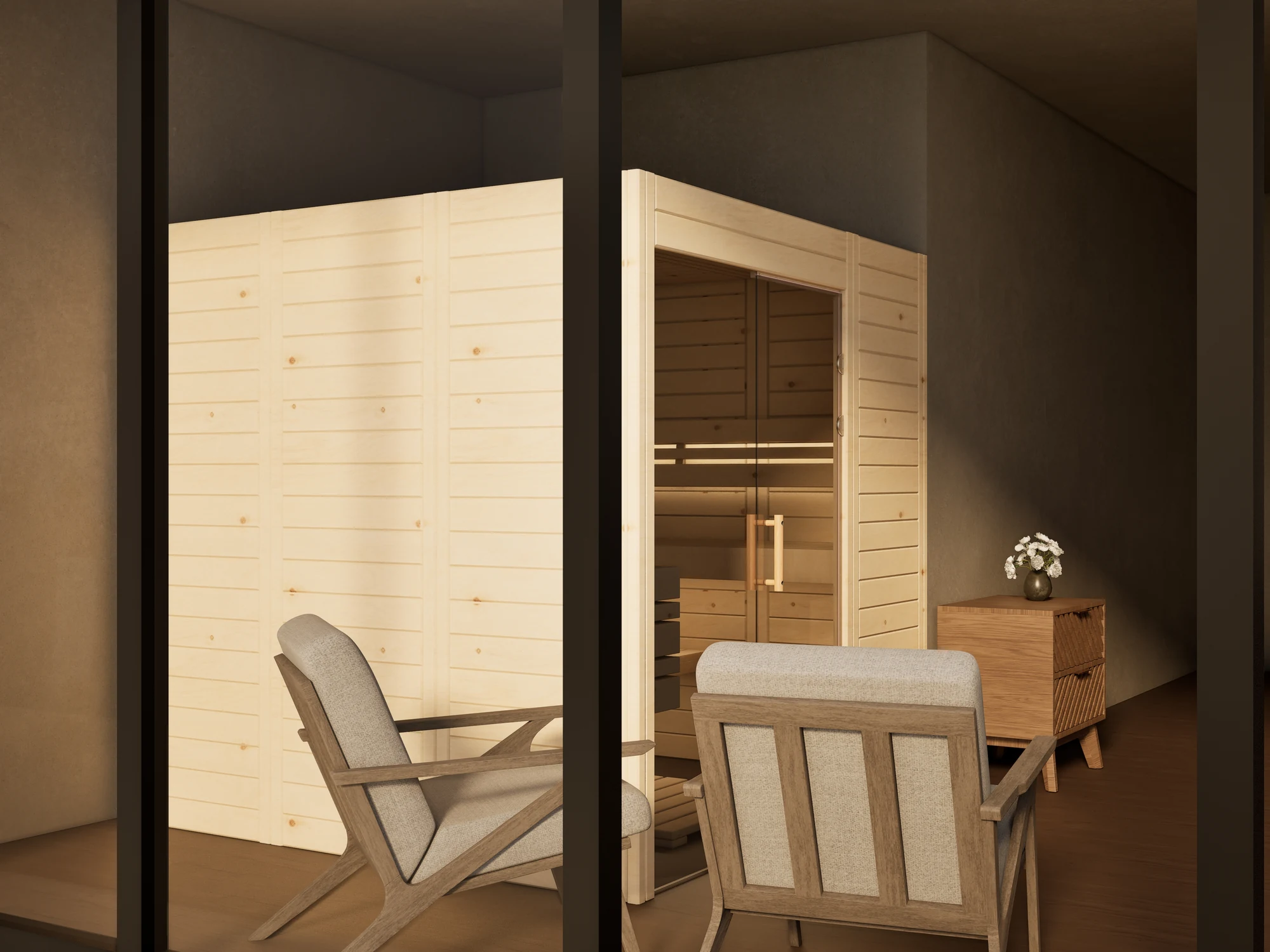 polarholz-venus-sauna-nach-ma-zirbe-glaselement-ofen-set image 5