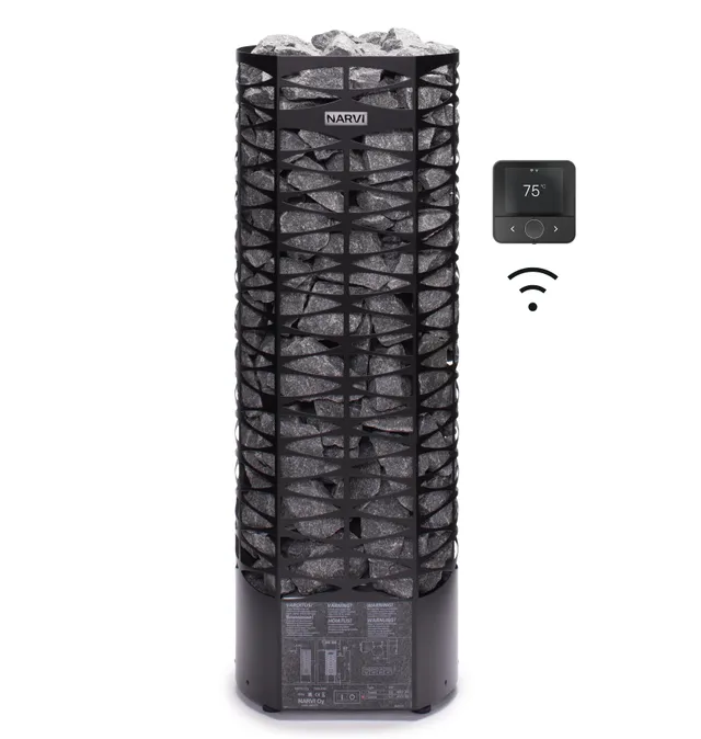 narvi-saana-wifi-saunaofen-schwarz-9-kw-mit-app-steuerung image 1