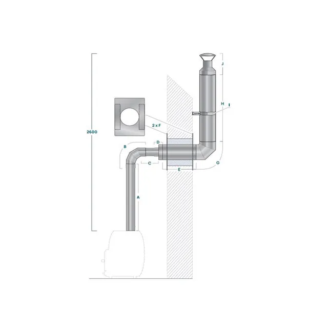 wellmia-utw-schornsteinset-120-mm-saunaschornstein-edelstahl-wand image 1