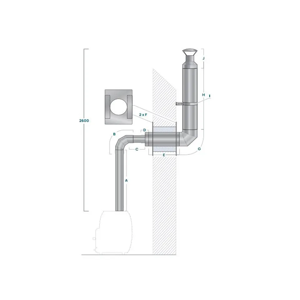 wellmia-utw-schornsteinset-120-mm-saunaschornstein-edelstahl-wand image 1