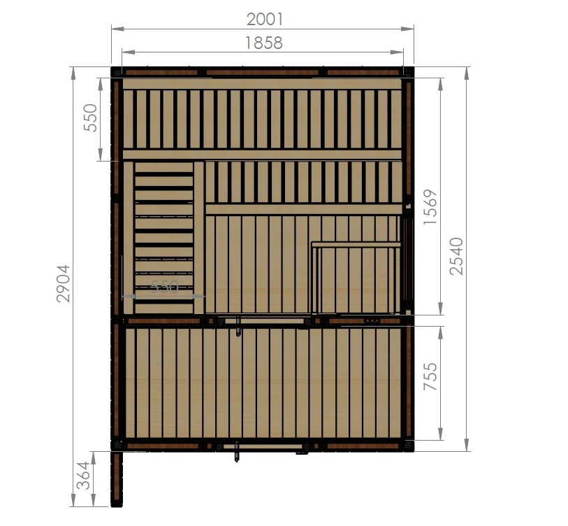 wellmia-musta-2-gartensauna-fichte-vorraum-4-6-personen image 4