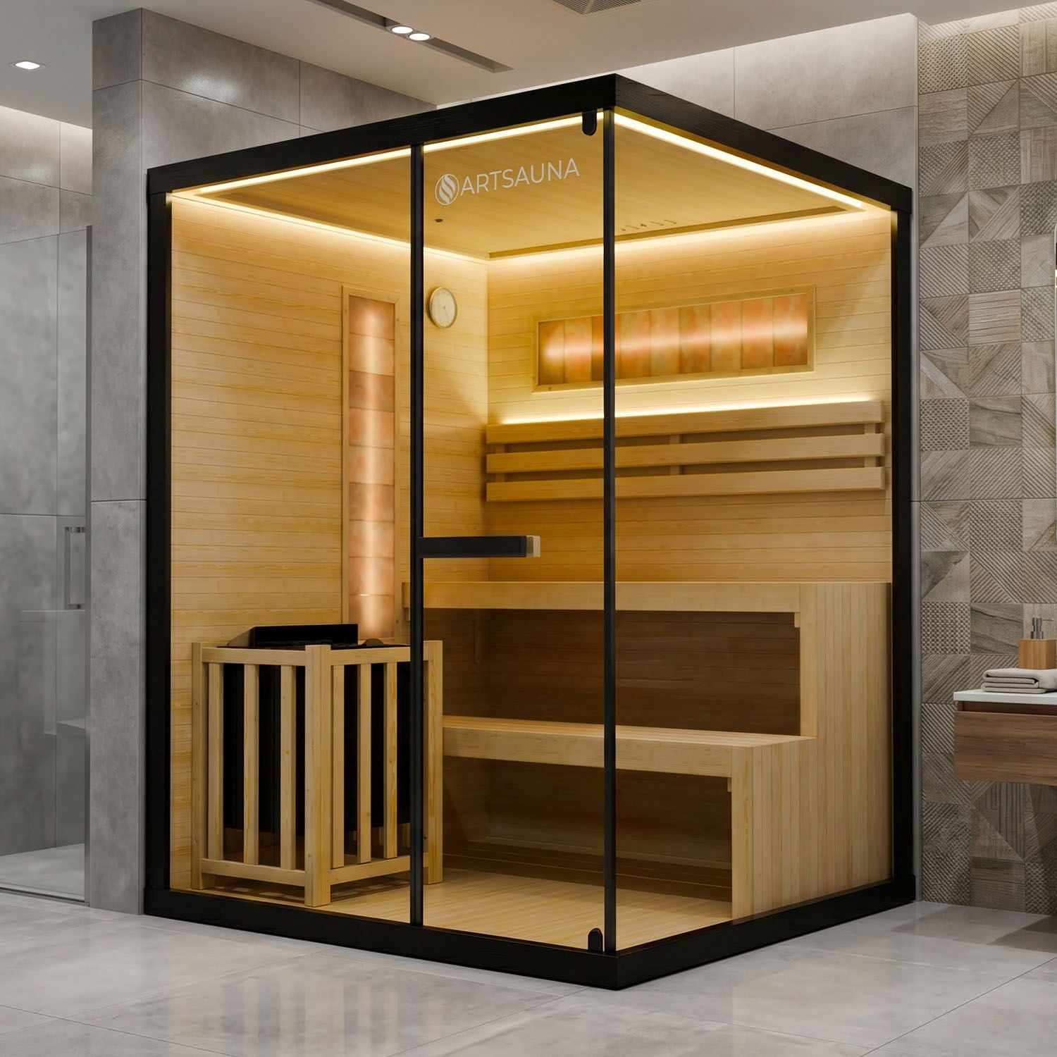 artsauna-vantaa-150-indoor-sauna-salzstein-hemlockholz image 1