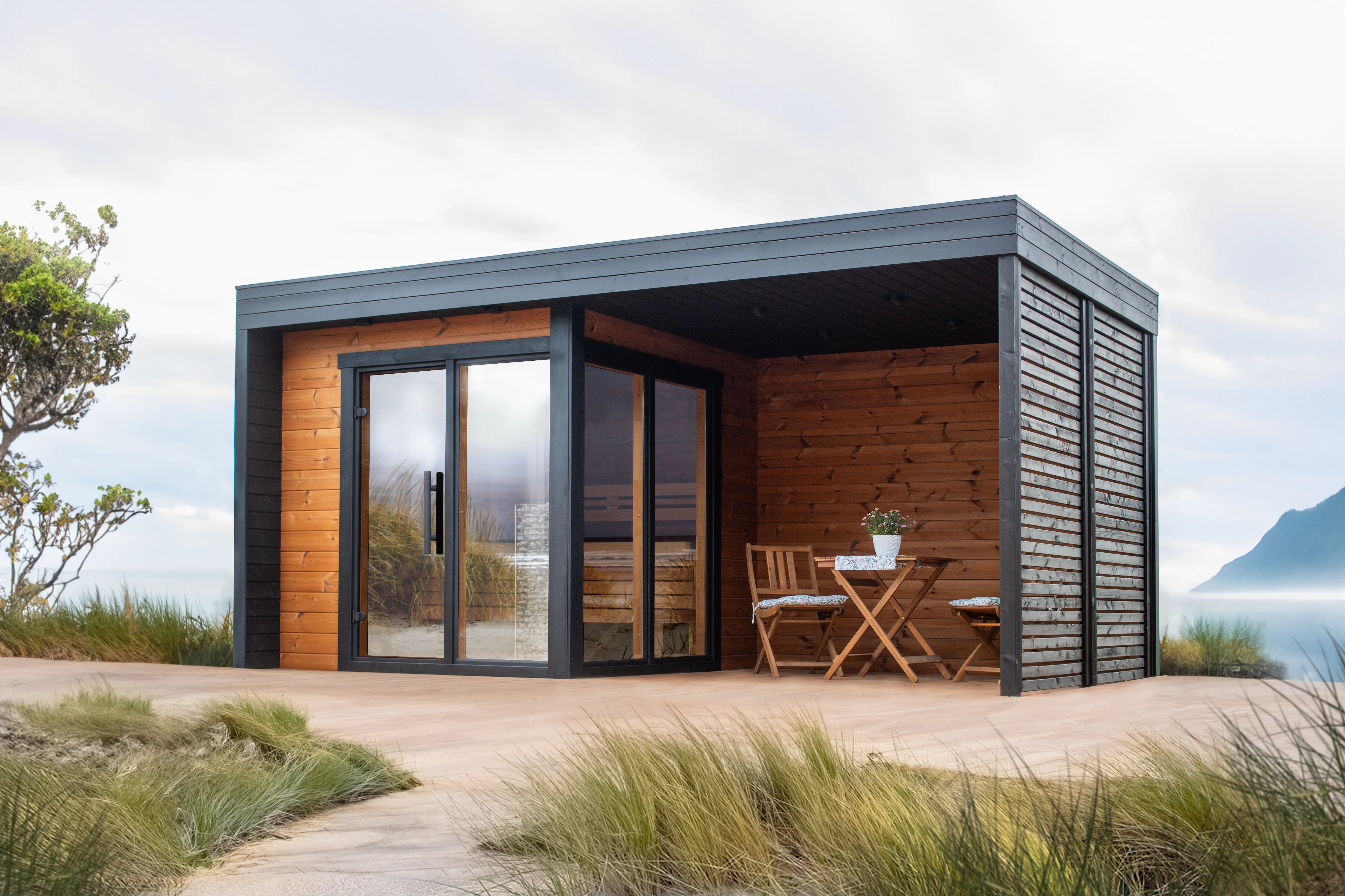 leil-patio-s-plus-gartensauna-462x239-cm-thermoholz-mit-berdach image 3