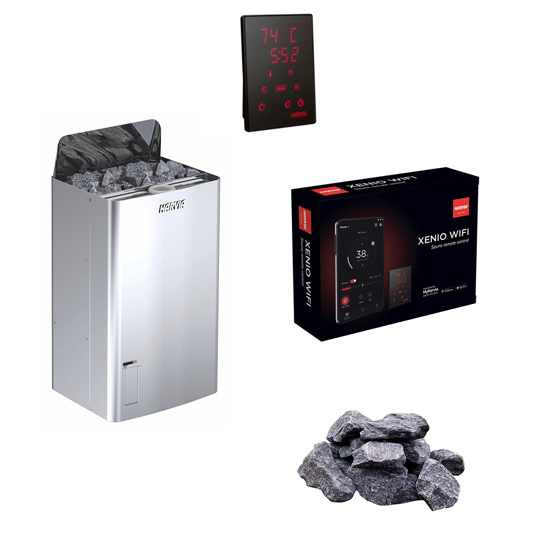 harvia-the-wall-combi-saunaofen-4-5-kw-verdampfer-wlan-set image 1