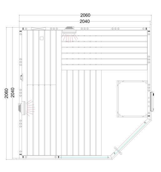 harvia-alaska-corner-infra-sauna-206x206-fichte-5-pers image 4