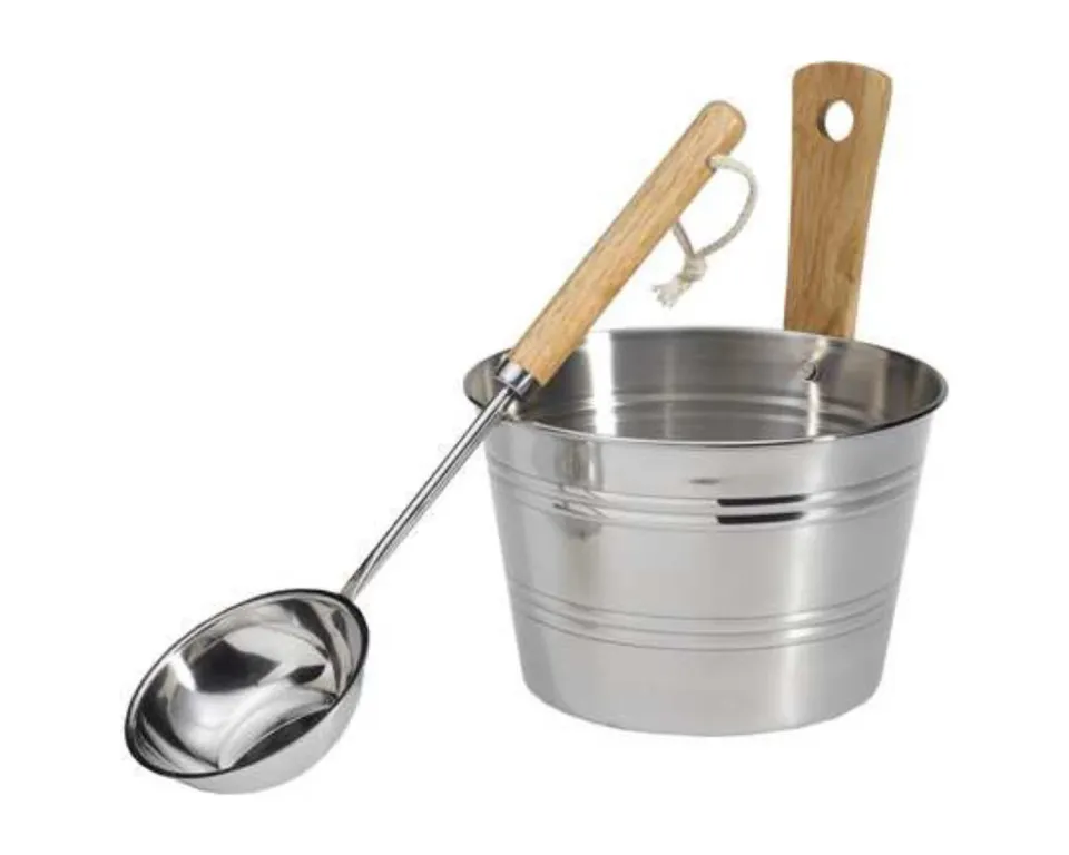 polarholz-eos-sauna-set-edelstahl-4-5-l-eimer-kelle image 1