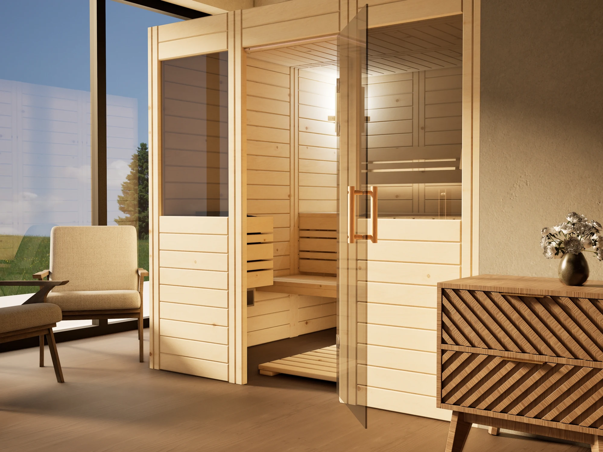 polarholz-venus-massivholz-sauna-zirbe-nach-ma-mit-ofen-set image 3