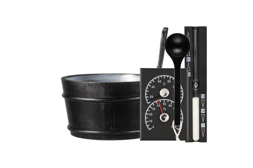 wellmia-classics-sauna-zubeh-rset-k-bel-kelle-sanduhr-thermo-schwarz image 1