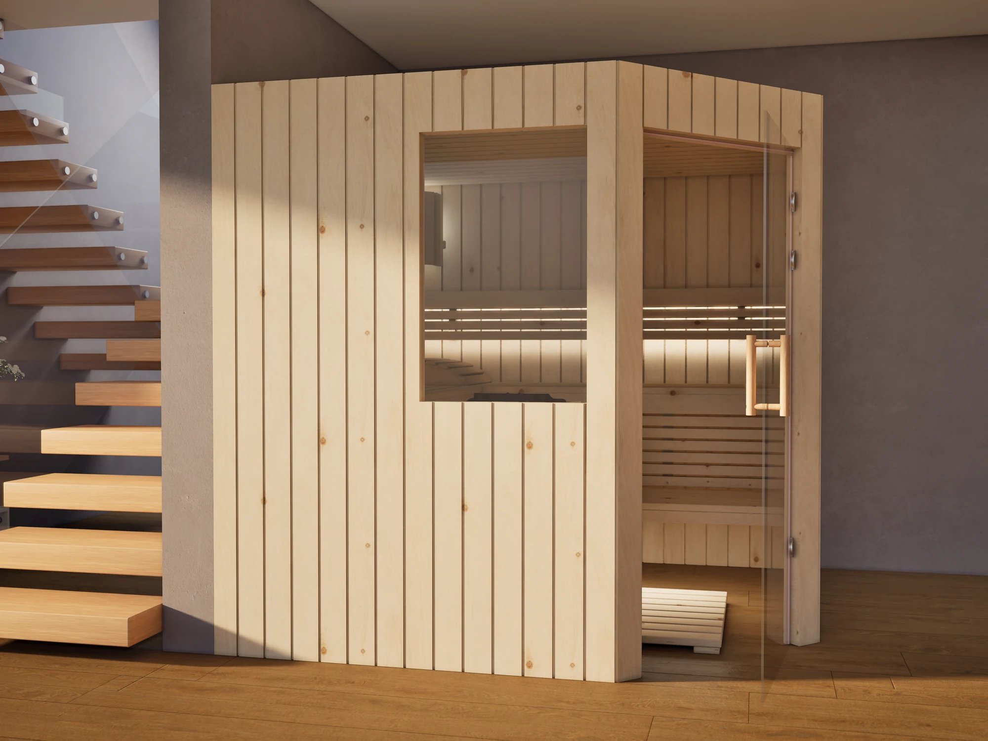 polarholz-athen-ecksauna-zirbenholz-5-eck-ofen-set-ma image 4