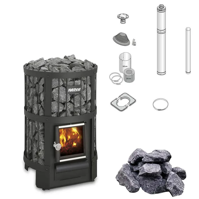 harvia-legend-150-holzofen-komplettset-schwarz-120-kg-steine image 1